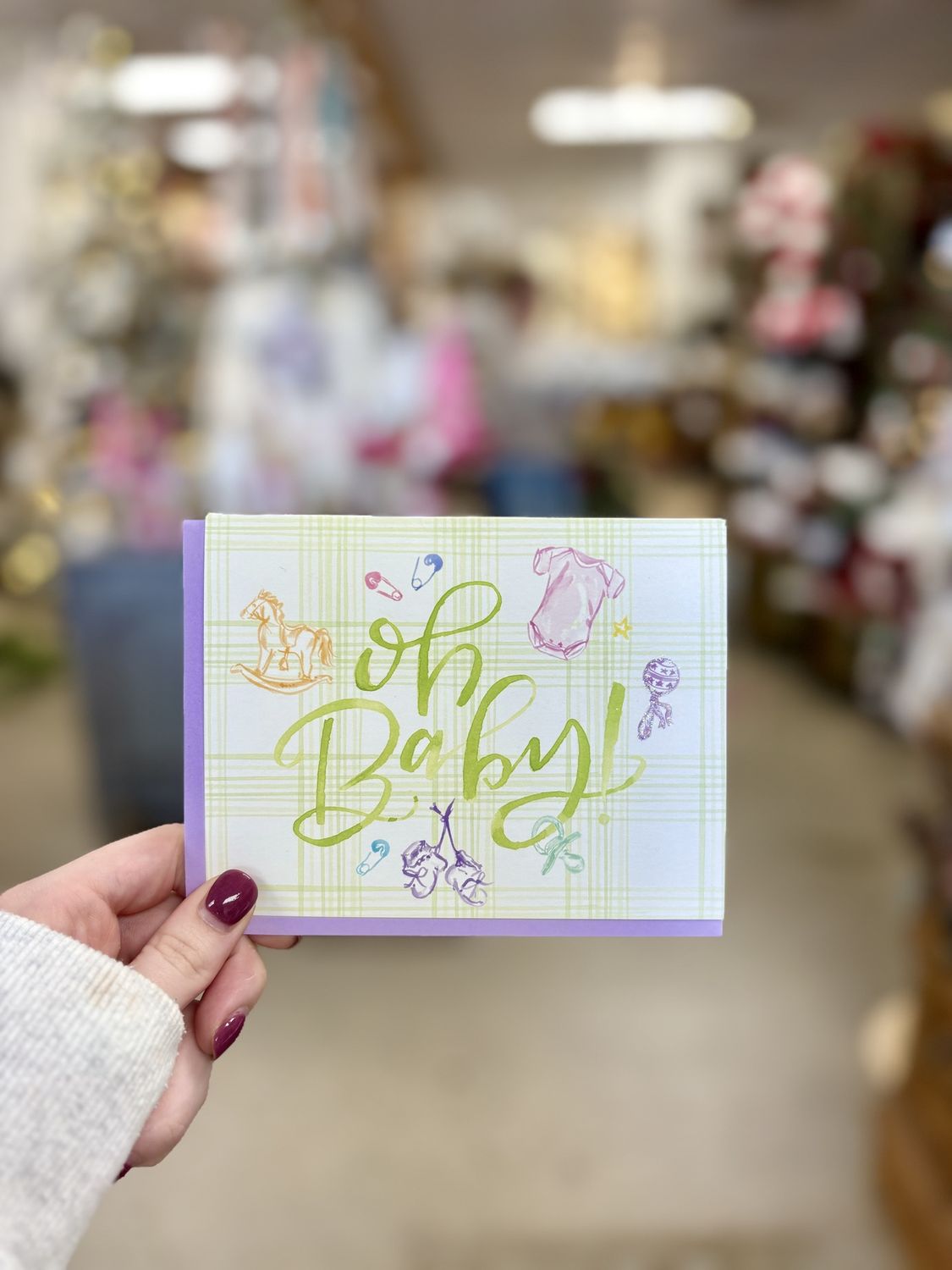 Baby Cards, Color: Oh Baby Lime Green/Purple