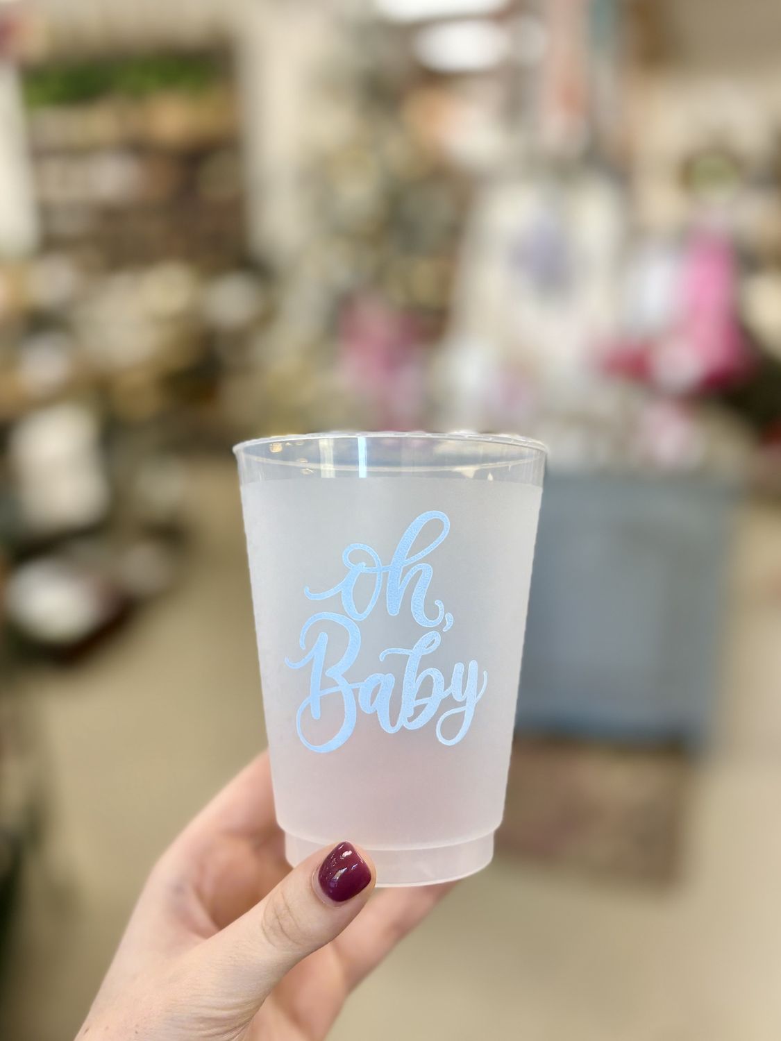Oh Baby Plastic Cups, Color: Blue