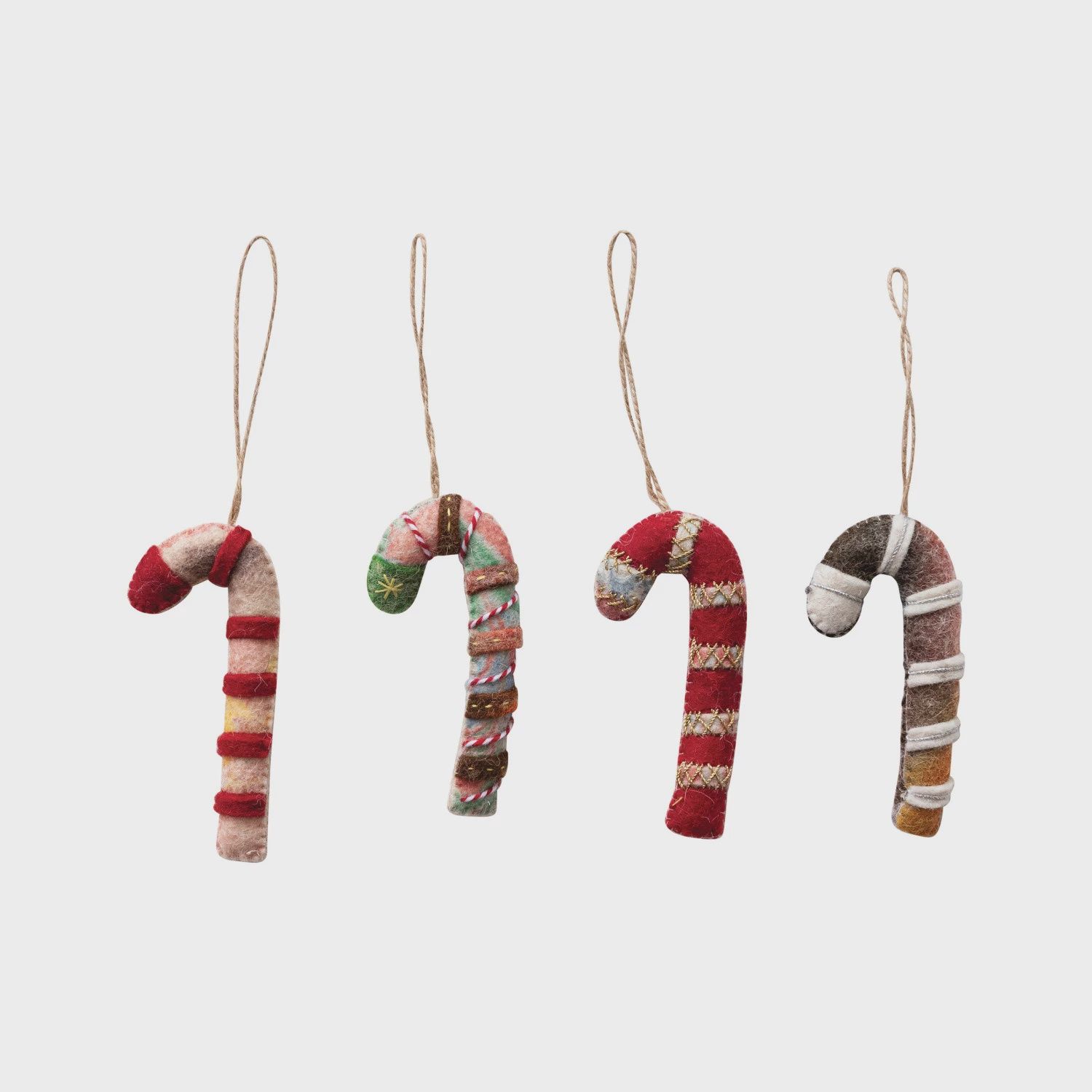 Wool Felt Candy Cane Ornament