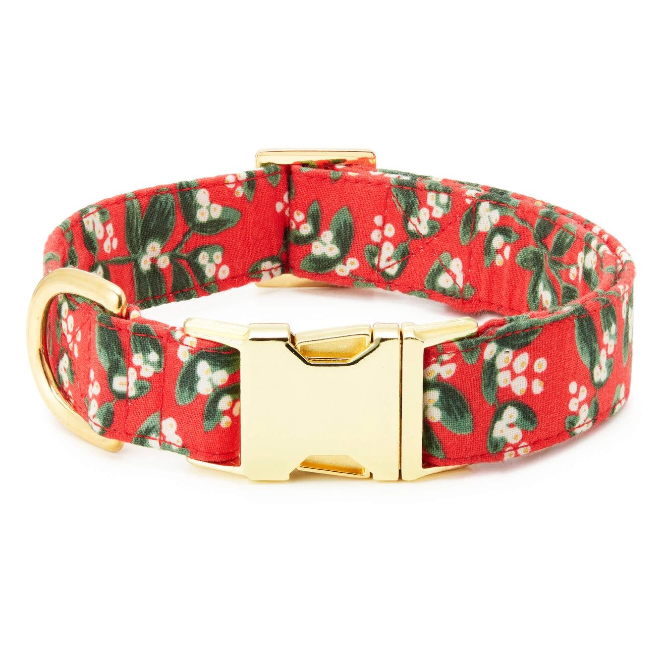 Holiday Dog Collar, Design: Mistletoe, Size: XS