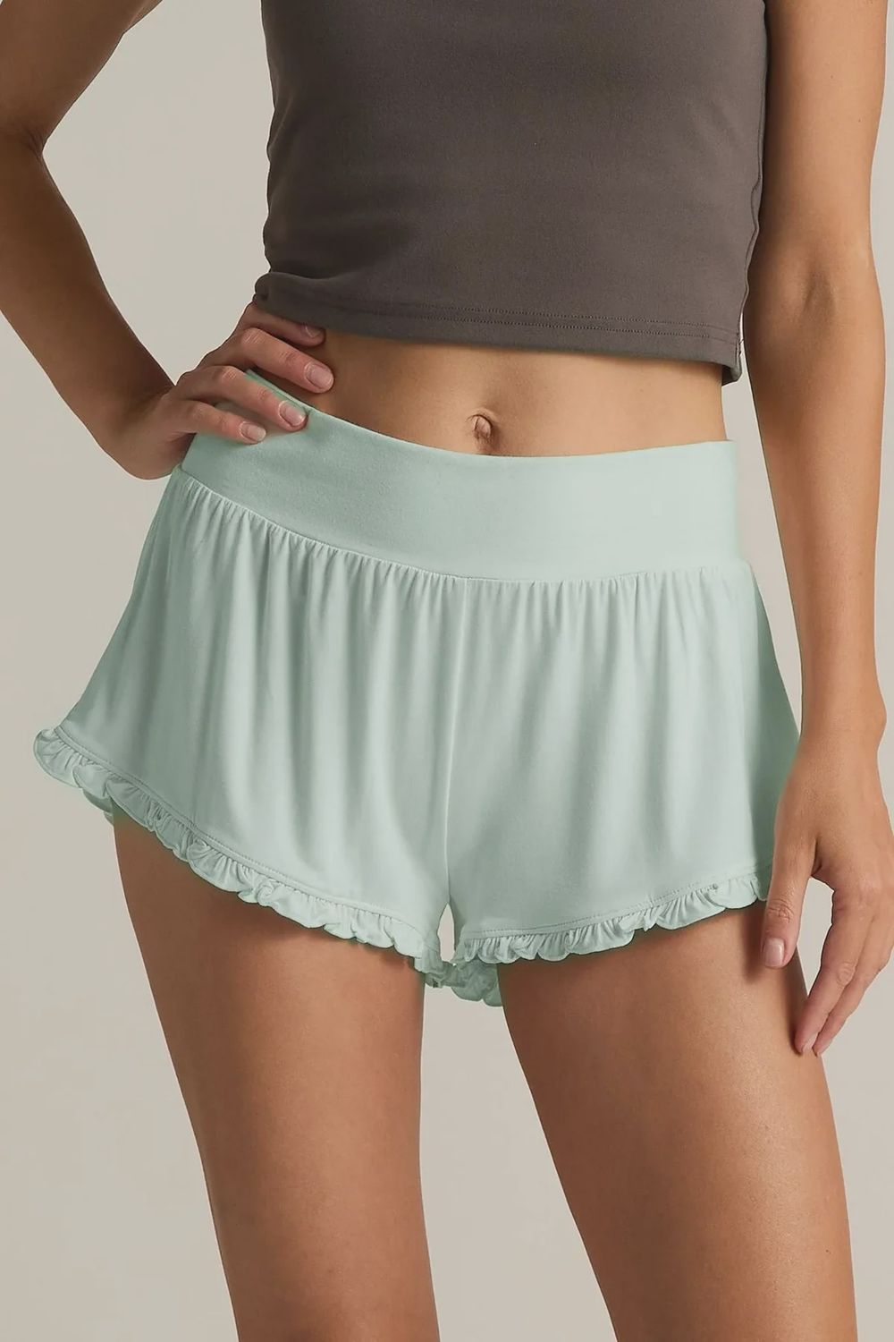 Ruffle Shorts, Size: Small, Color: Aqua