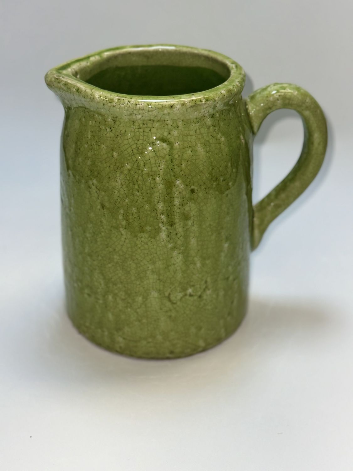 Green Crackle Pitcher Lg