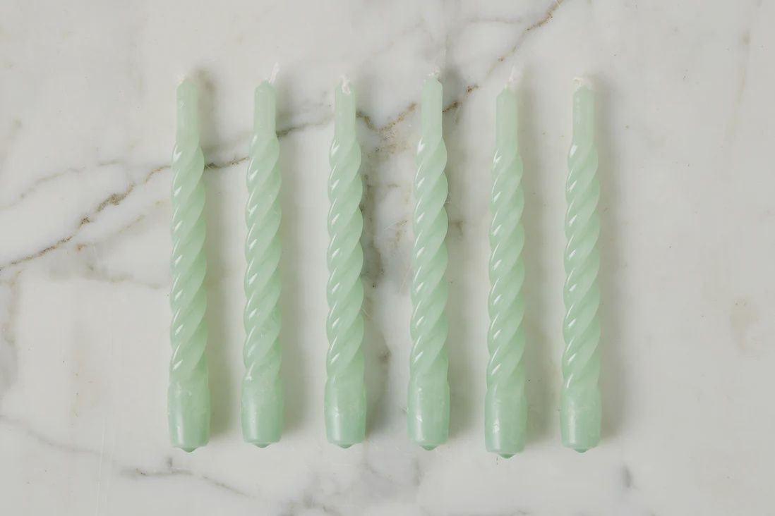 Twisted Taper Candles Set, Color: Sage