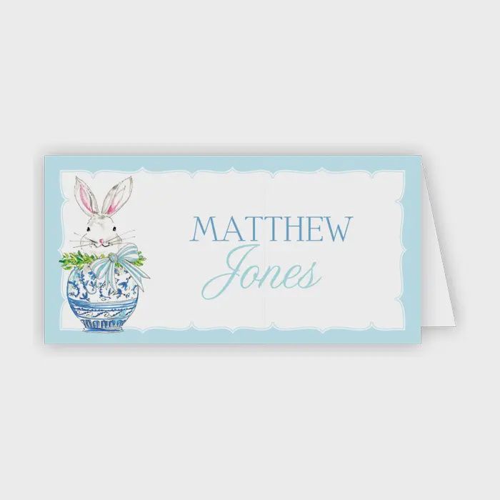 Bunny In Chinoiserie Pot Place Cards