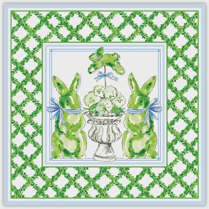 Bunny Topiaries Square Placemat