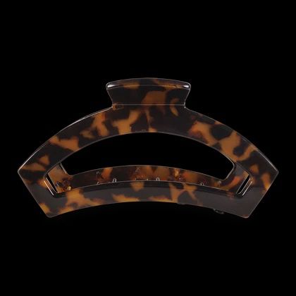 Open Hair Clip, Size: Small, Design: Tortoise