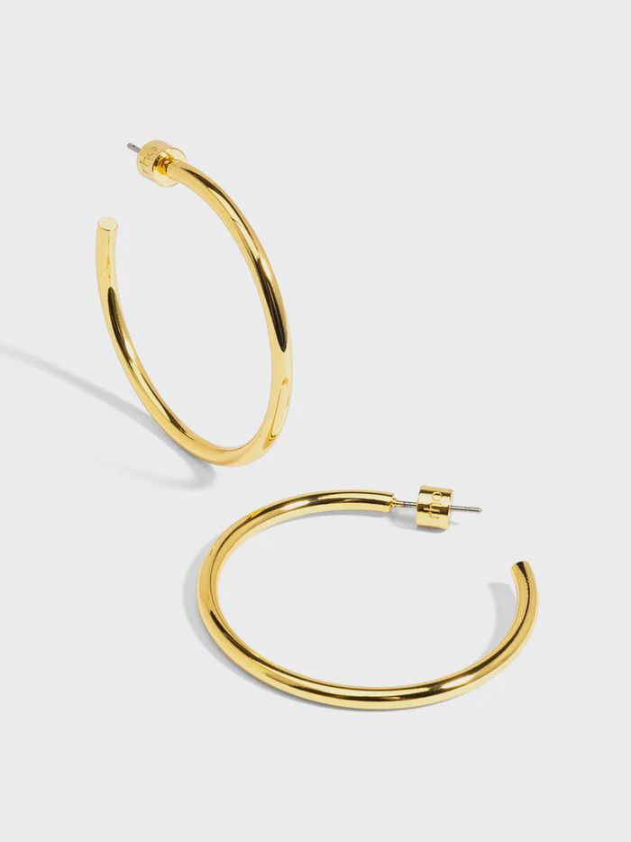 Medium Thin Hoop Earring, Metal: Gold