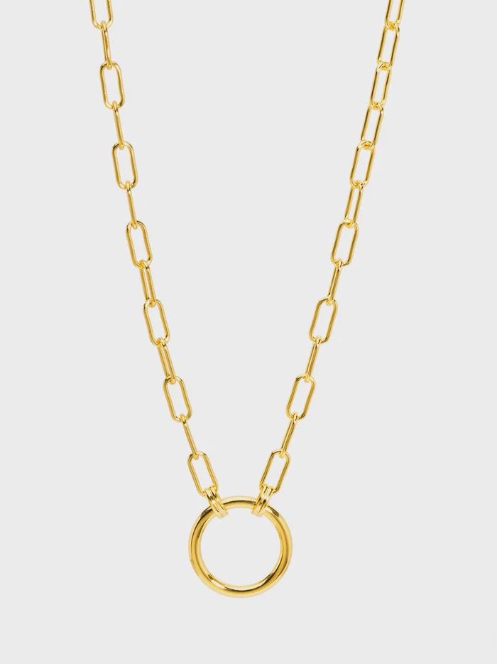 Metal Link Collar with Circle Charm