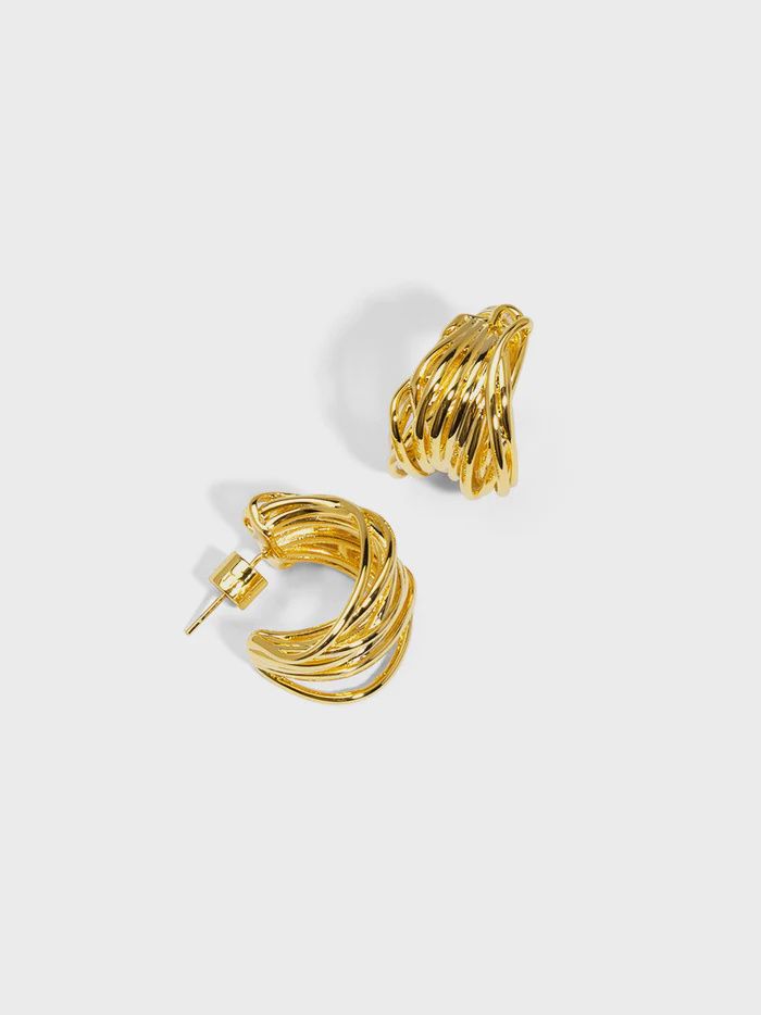 Sculpted Ripple Huggie Earring