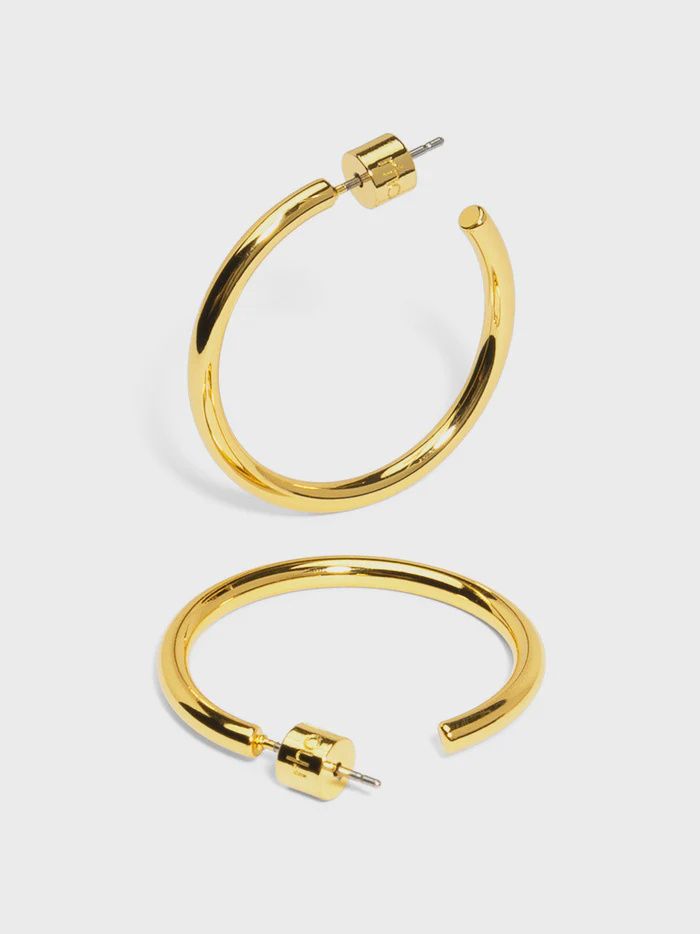 Small Thin Hoop Earring, Metal: Gold
