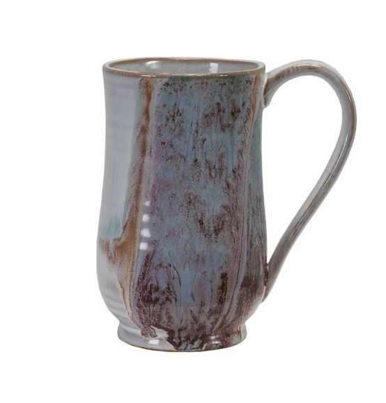 Luxe Ceramic Mug, Color: Blue and Burgundy