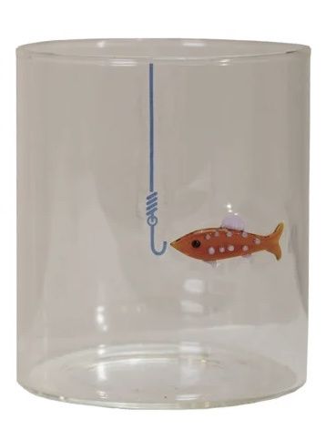 Fish Hook Glass, Color: Orange