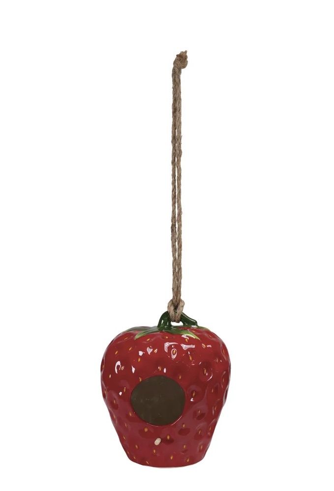 Strawberry Bird House, Color: Red
