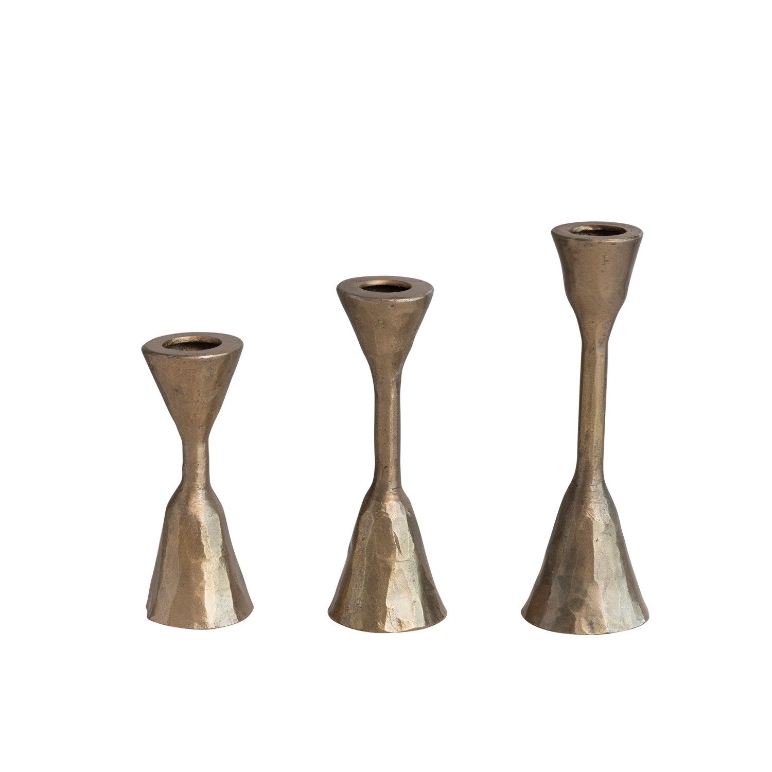 Antique Brass Taper Holder Set