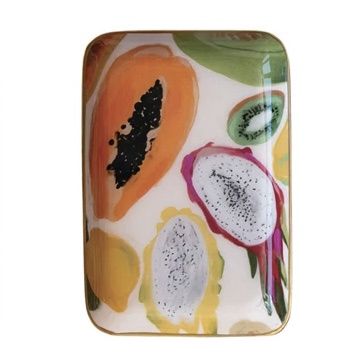 Enameled Metal Tray, Background: Small Fruit