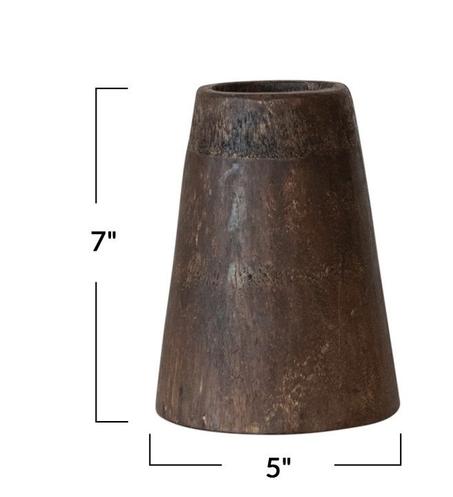 Found Wood Vase, Size: Small