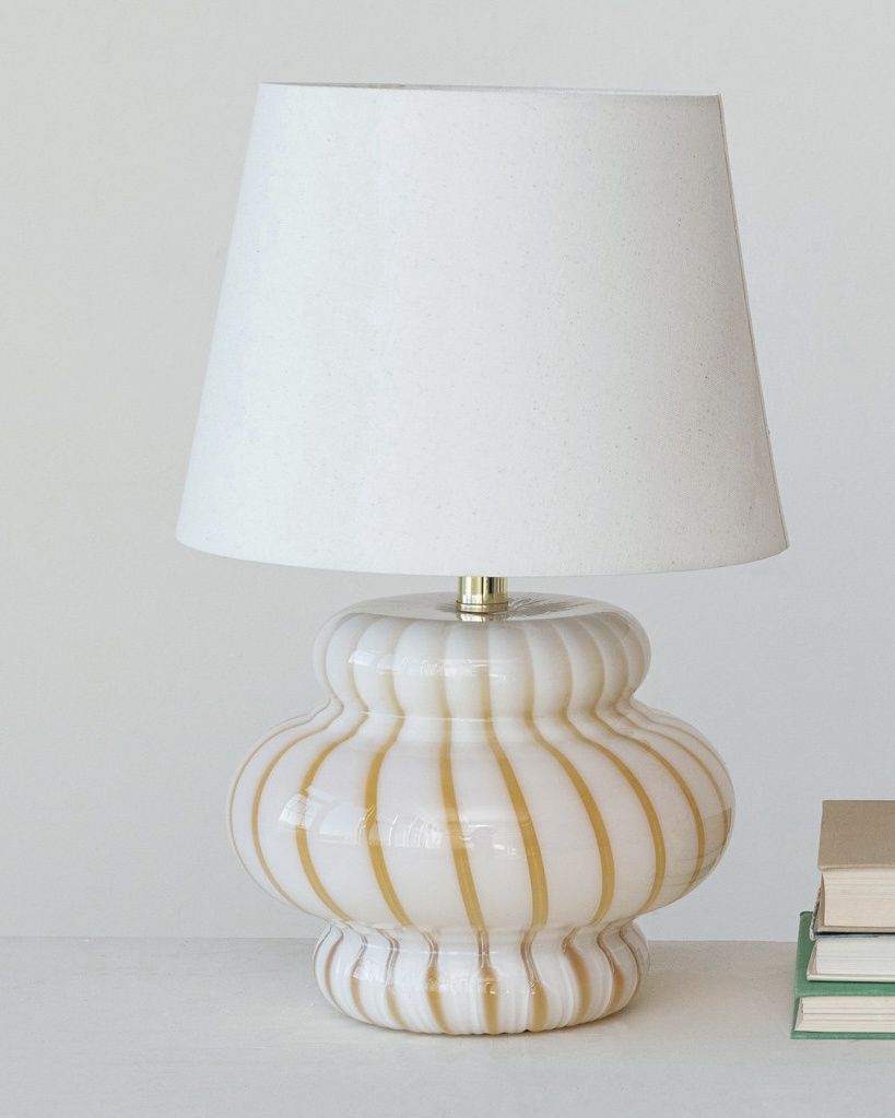 Striped Glass  Lamp