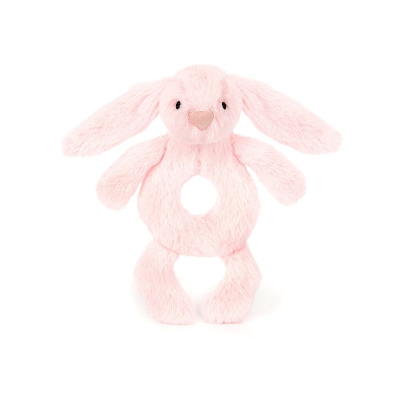 Bashful Pink Bunny Ring Rattle