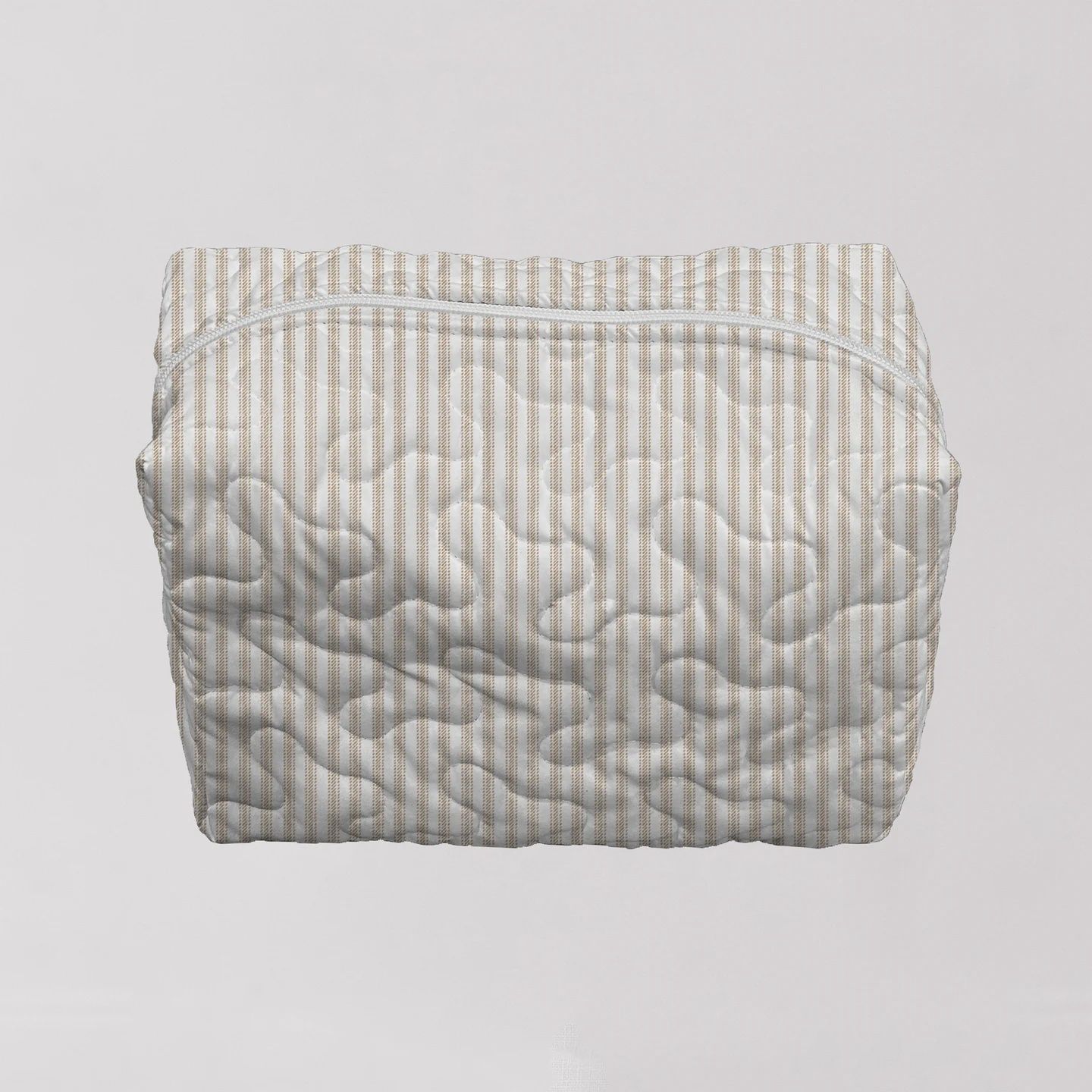 Large Quilted Makeup Bag, Design: Brown