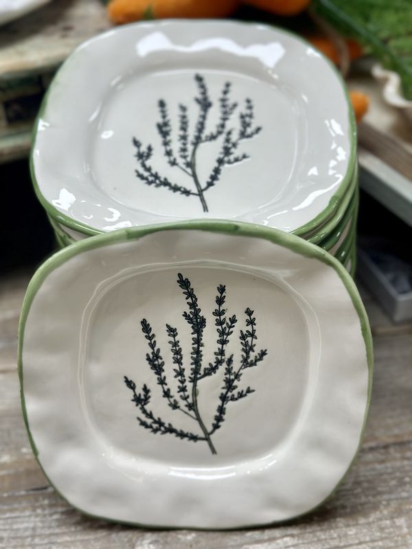 Hand-Painted Vegetable Herb Plate
