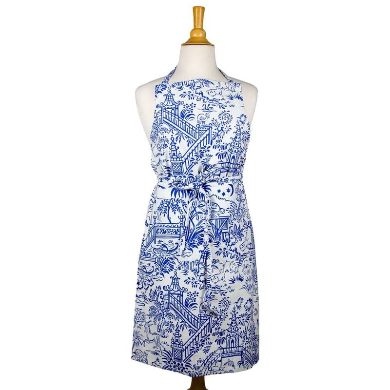 Blue and White Toile Apron