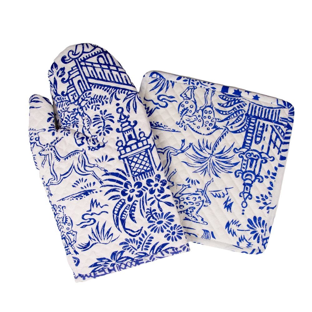 Blue and White Toile Pot Holders