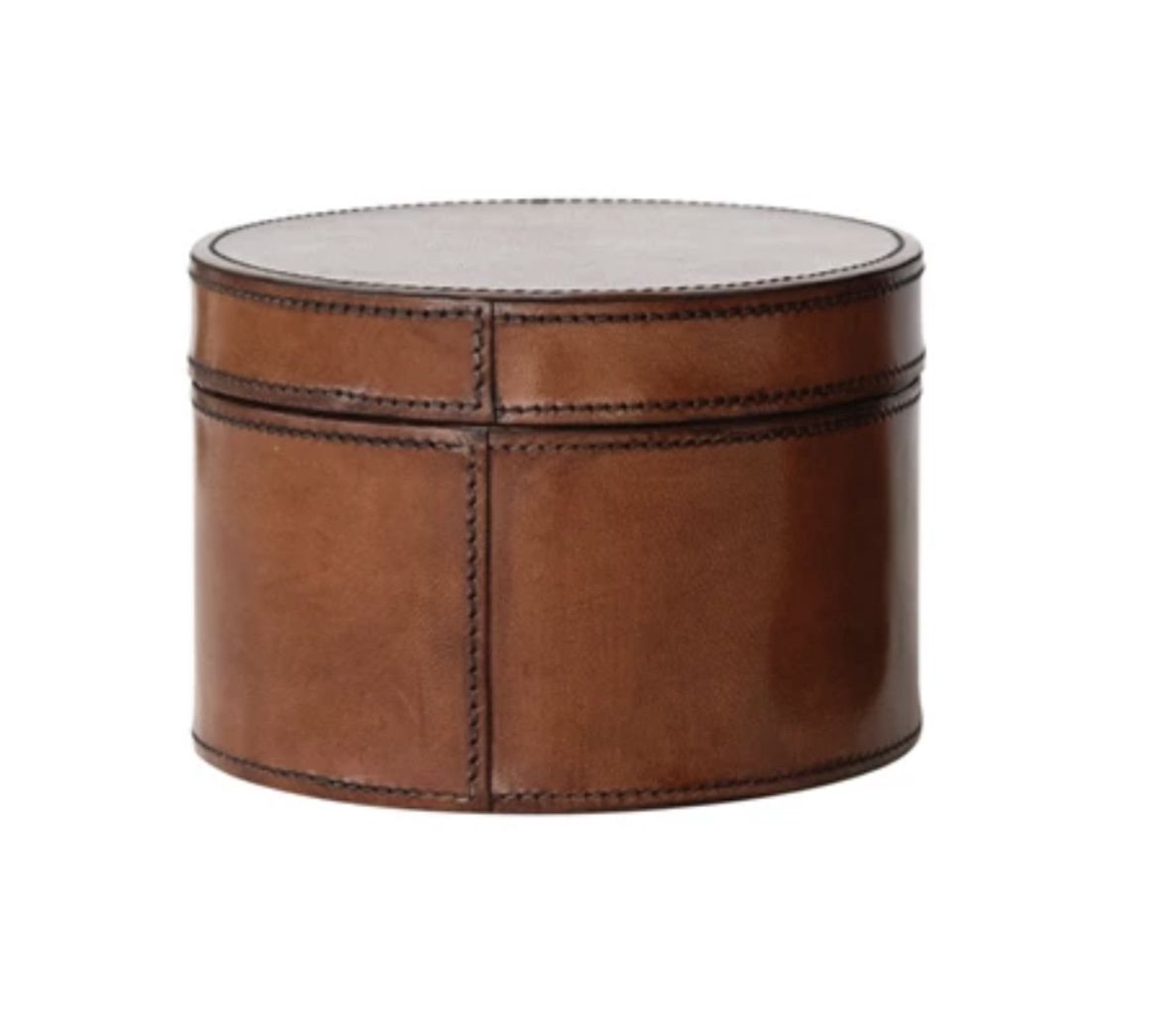 Round Leather Box, Size: Small
