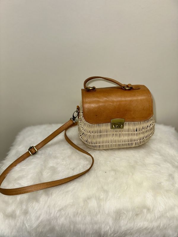 Ivory Rattan Handbag