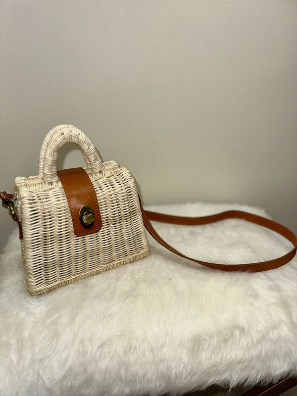 Ivory Rattan Cross Body