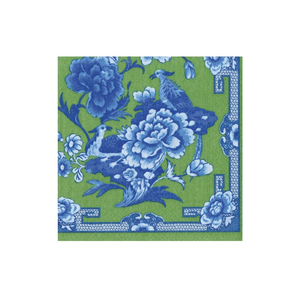 Paper Cocktail Napkin, Design: Green &amp; Blue Plate