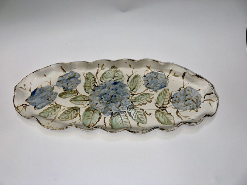 Blue Hydrangea Oval Platter