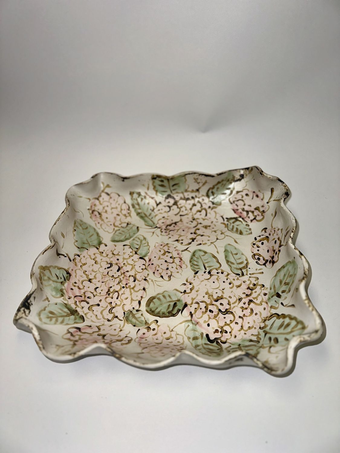 Square Pink Hydrangea Bowl