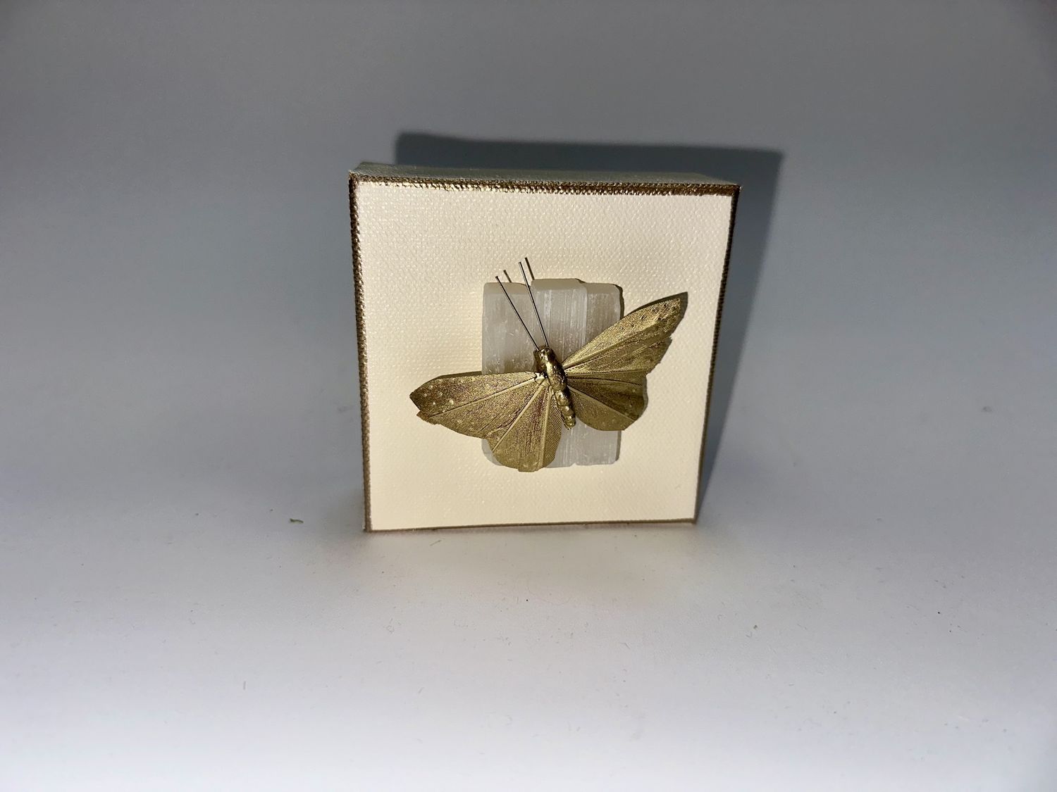 Butterfly Crystal Art, Size: 4x4, Color: Cream