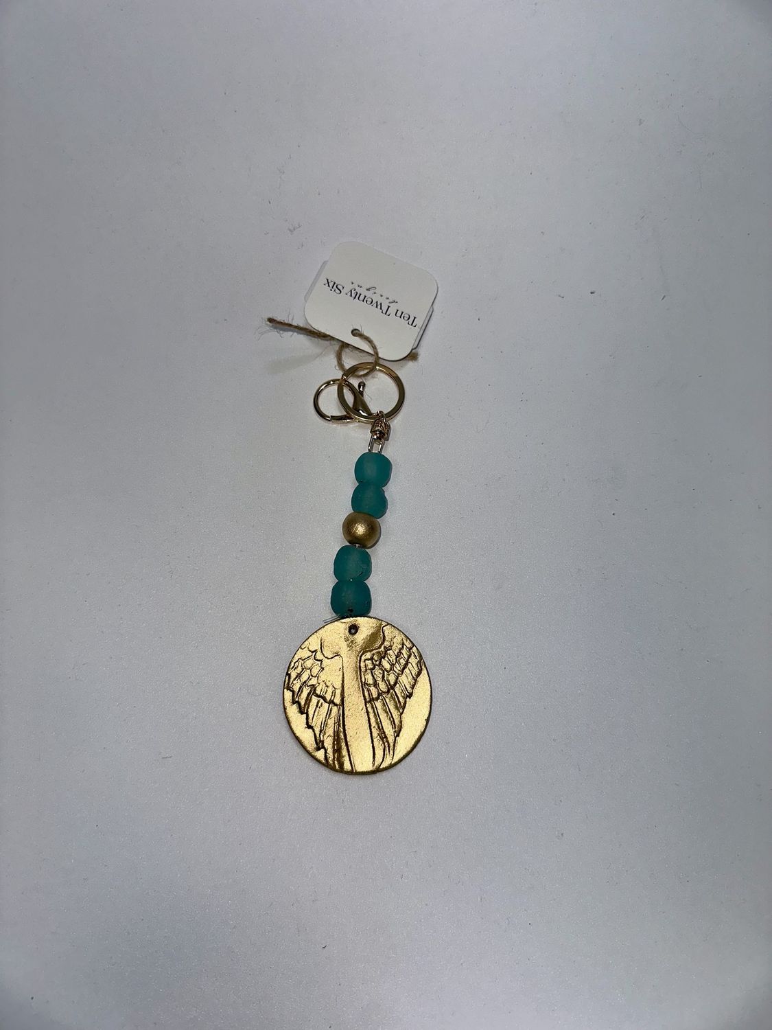 Handmade Keychains, Design: Aqua Angel Wings