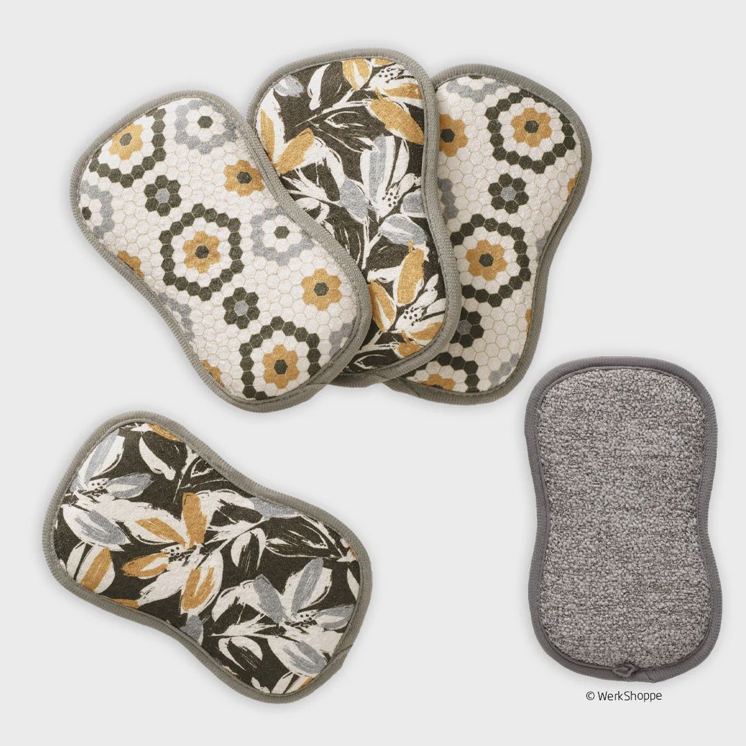 Microfiber Scrubbies Sets, Design: Leaf Tiles
