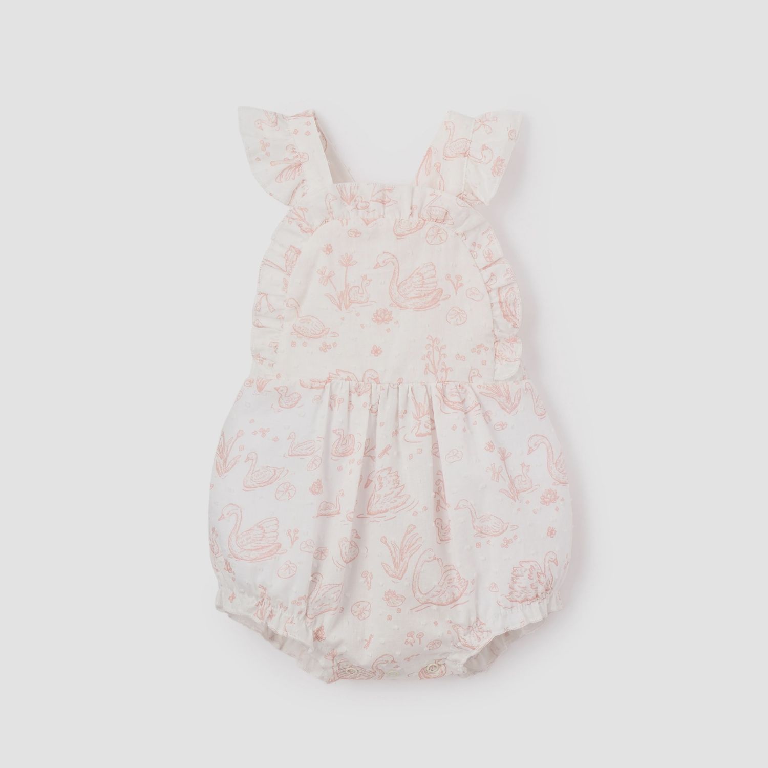 Swan Toile Romper, Size: 3-6mos