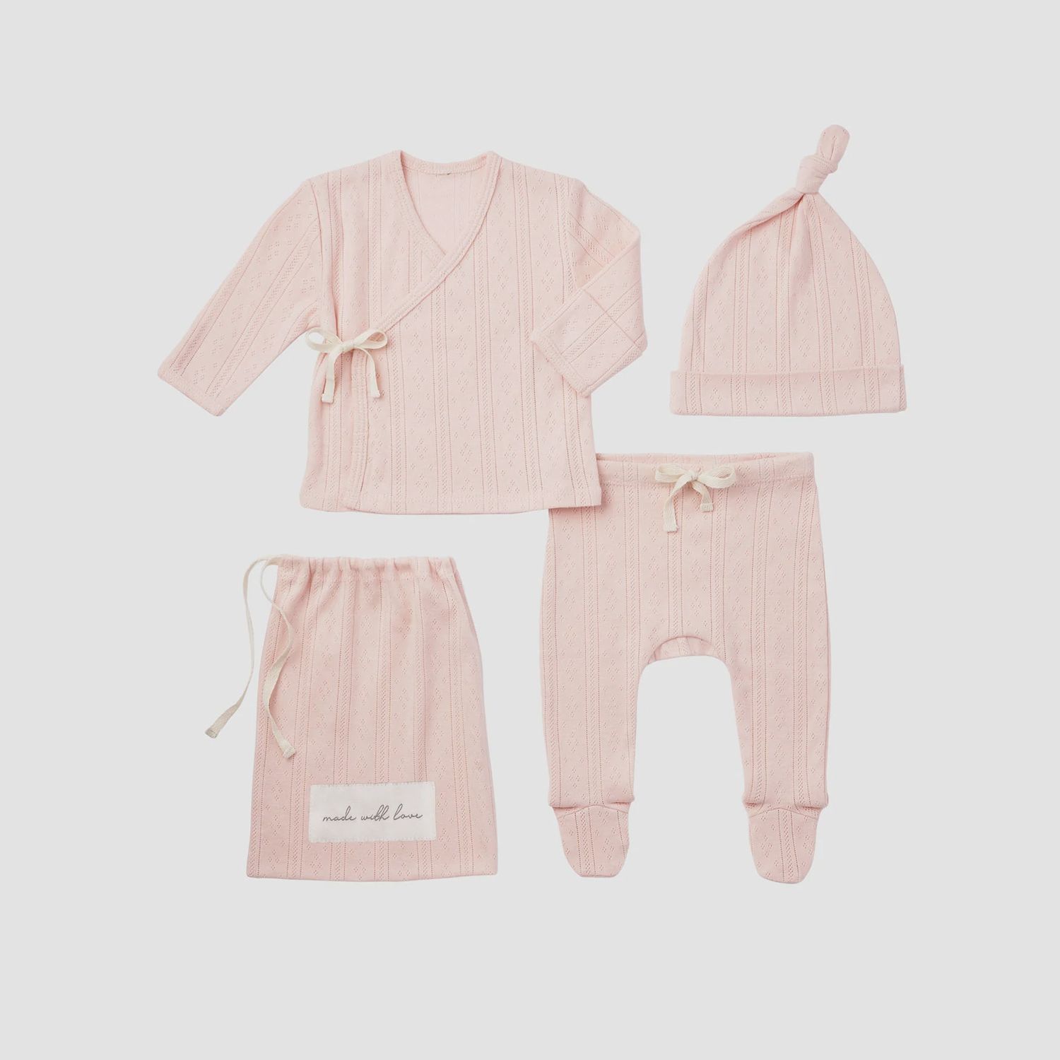 Made With Love Layette Set, Color: Pink