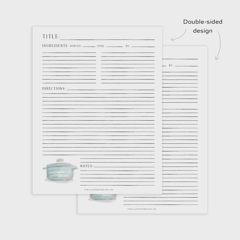 Recipe Filler Pages
