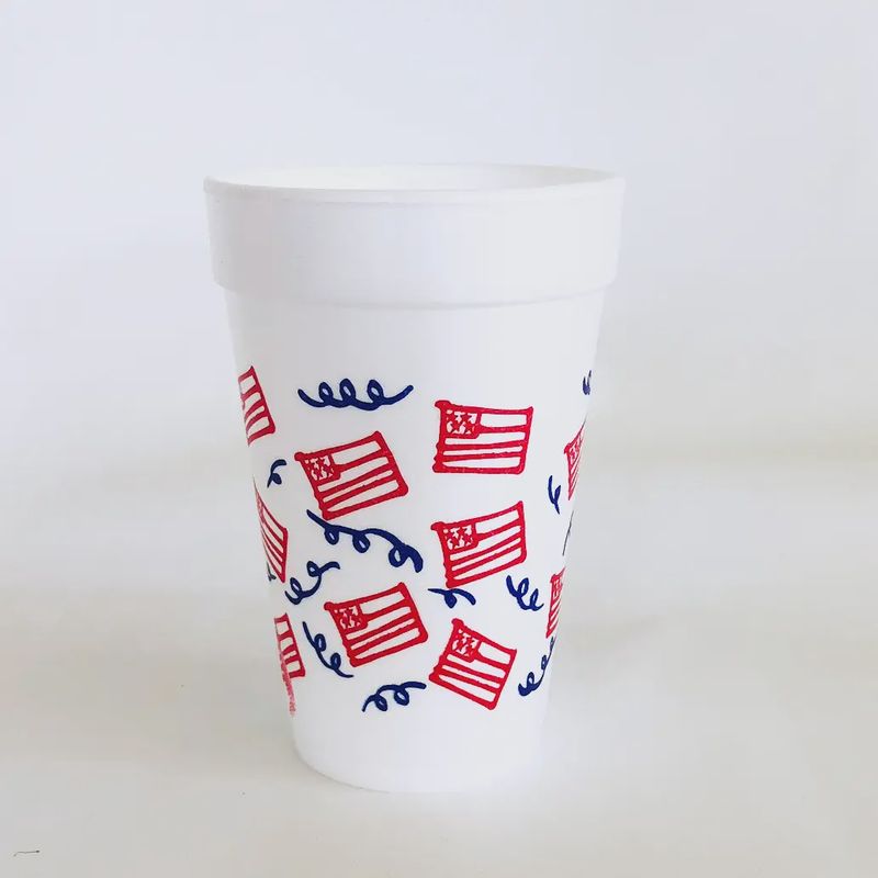American Flag Foam Cup