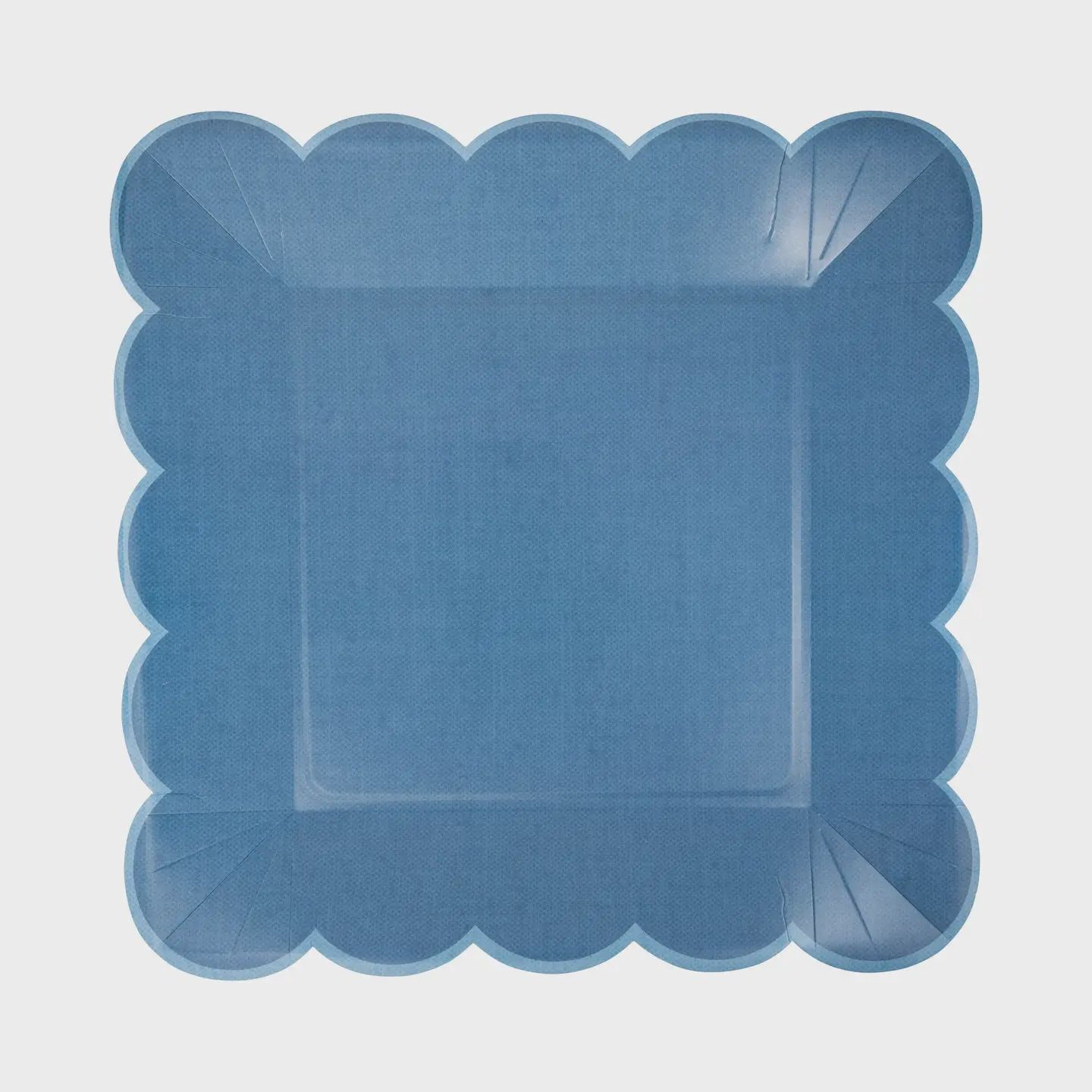 Blue Scallop Paper Plate