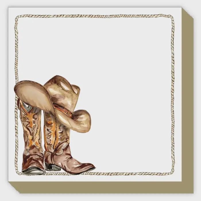 Luxe Western Boot &amp; Hat Notepad