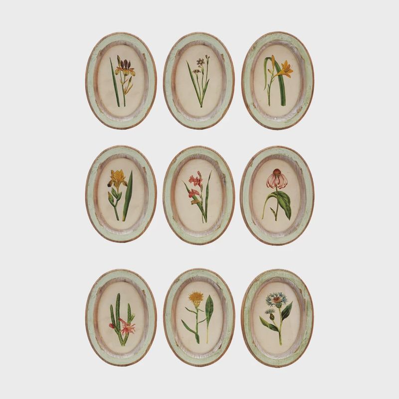 Wood Framed Floral Wall Art