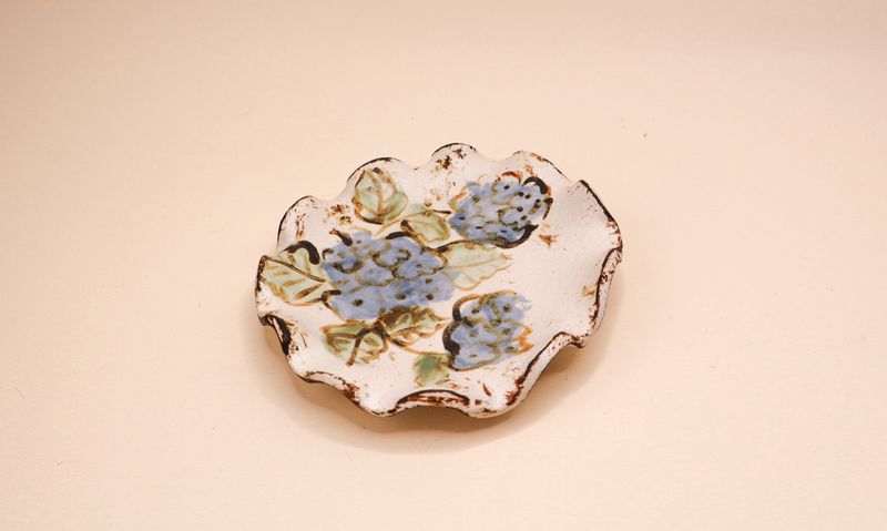 Blue Hydrangea Small Footed Trinket Dish
