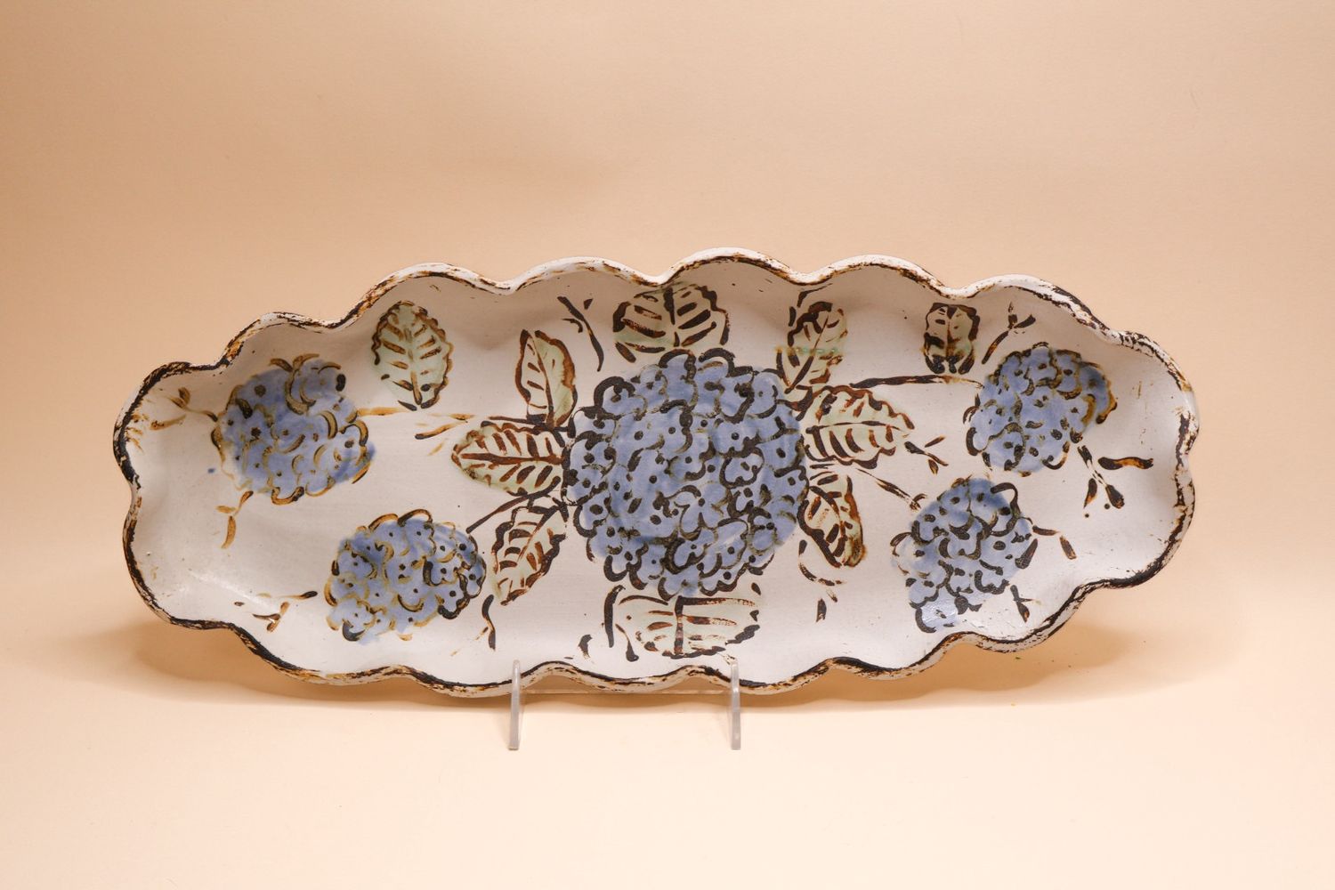 Blue Hydrangea Oval Platter
