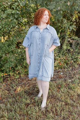 Denim Tencel Button Down