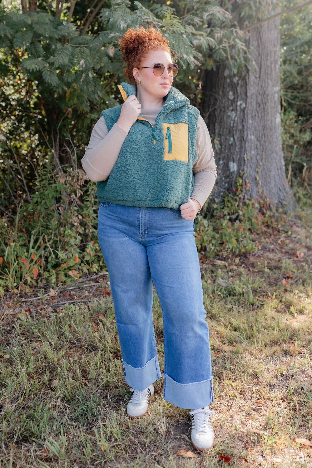 Green Sherpa Half Zip