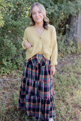 Plaid Tiered Skirt
