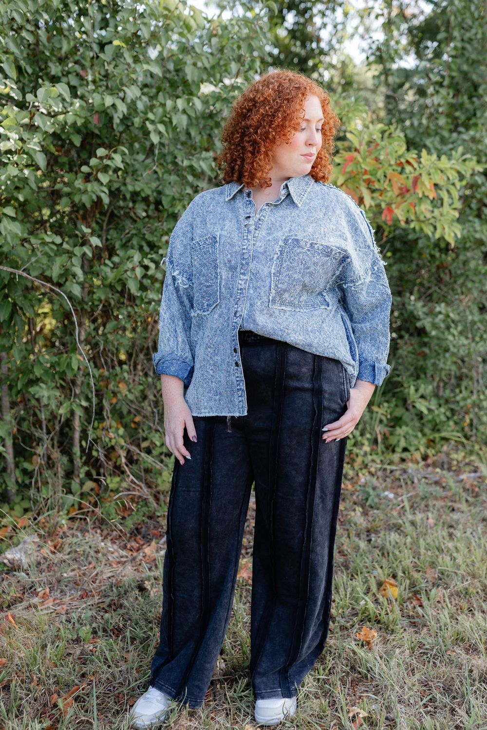 Washed Denim Button Down