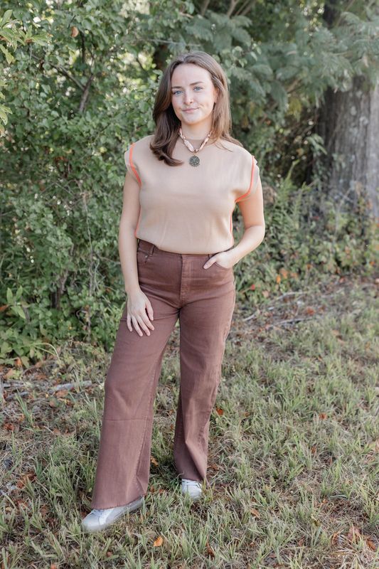 Khaki with Orange Vest