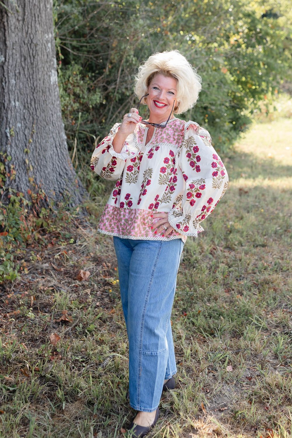 Floral with Stripes Top